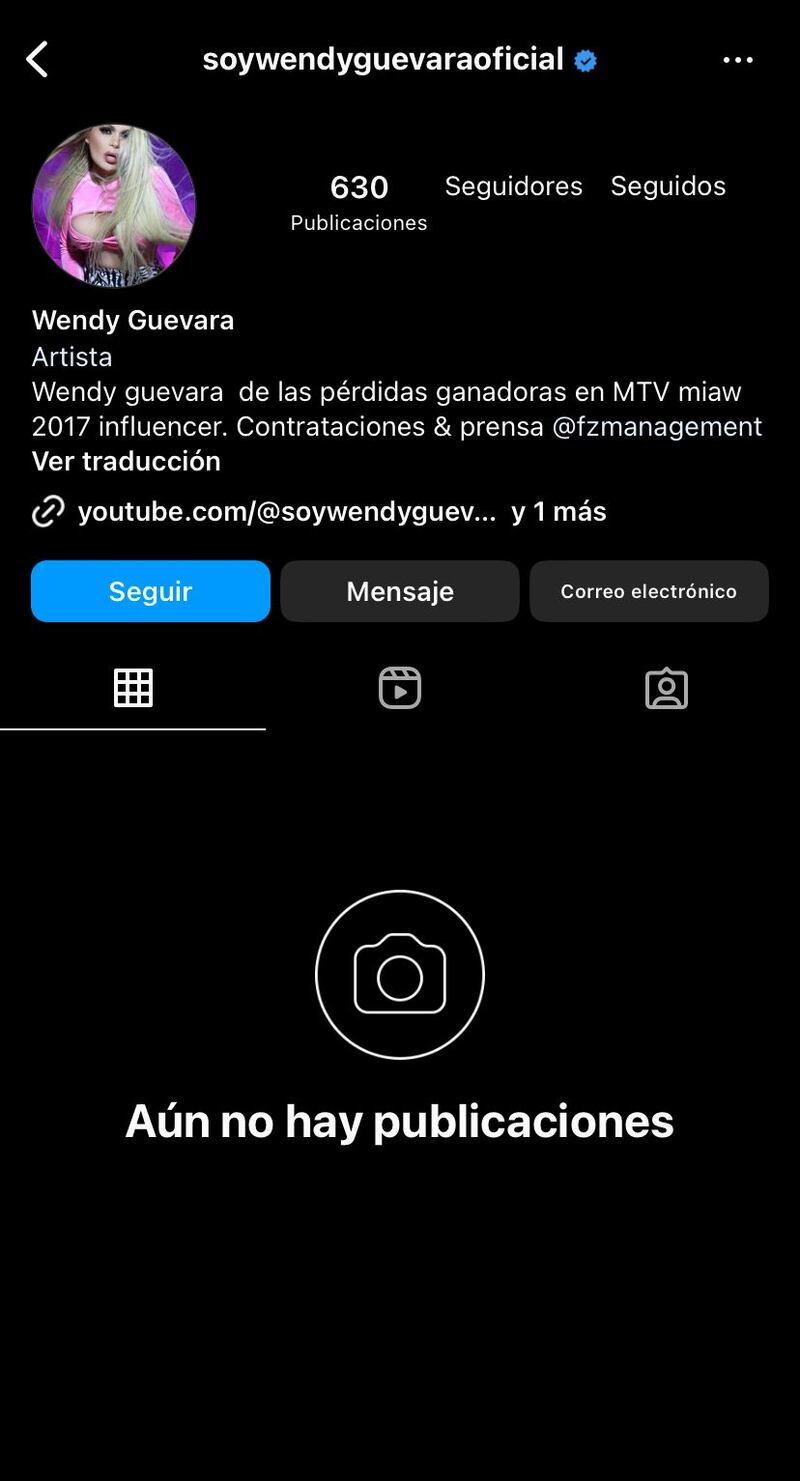 Wendy Guevara pierde su cuenta de Instagram