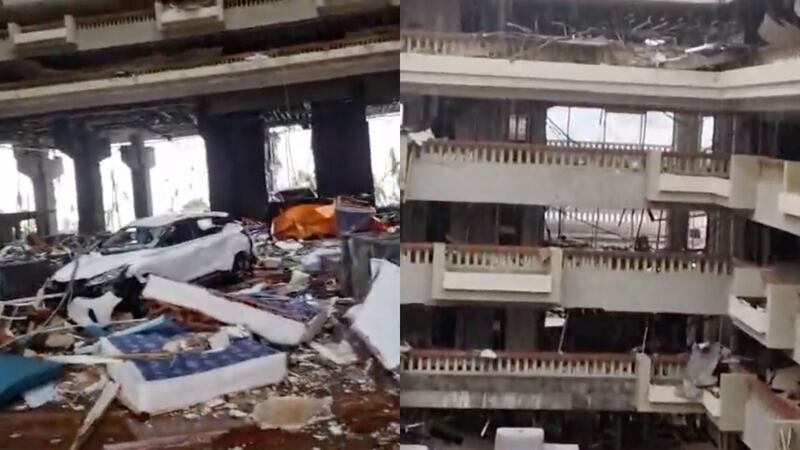 Así quedó el Hotel Princess tras el paso de Otis por Acapulco