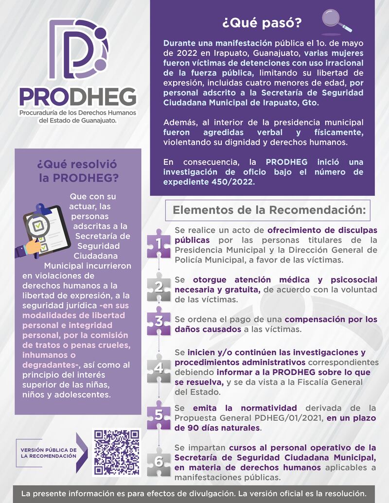 Recomendación de la Procuraduría de los Derechos Humanos para el Estado de Guanajuato.