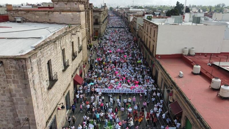 INE marcha Michoacán.