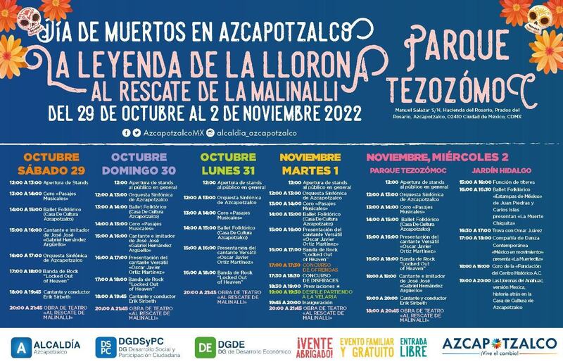 Azcapotzalco Cartelera Día de Muertos