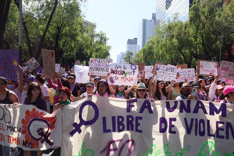 Marcha 8M 2023 por Paseo de la Reforma