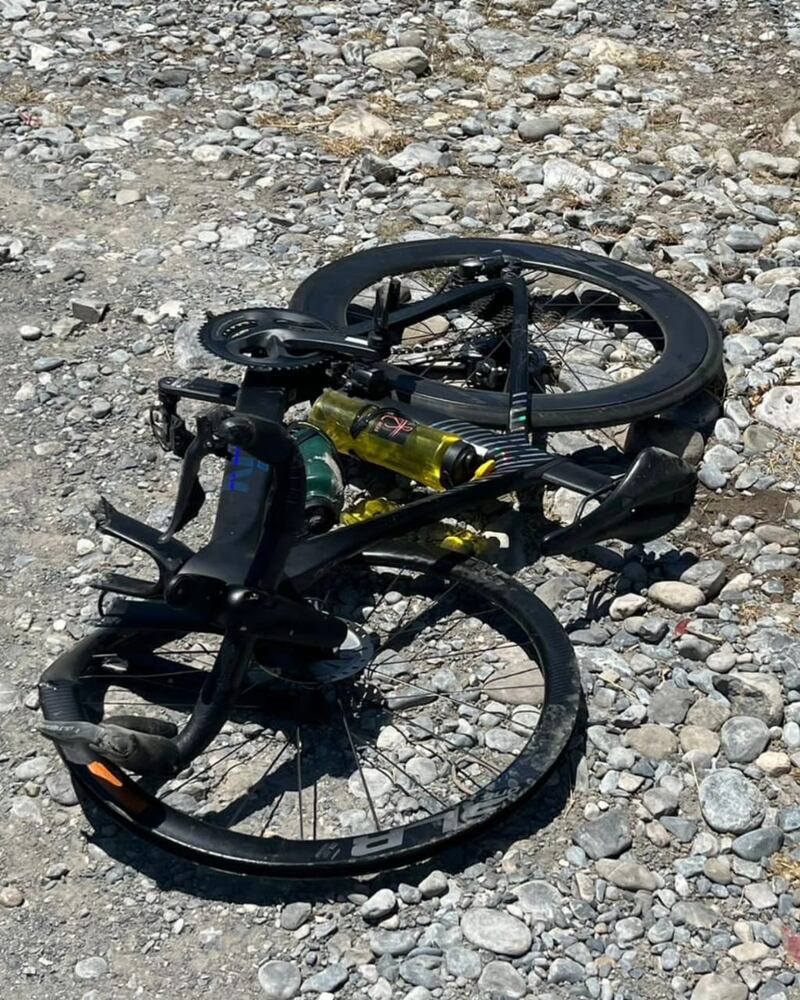 Así quedó la bicicleta en la que Román Zamudio se ejercitaba.