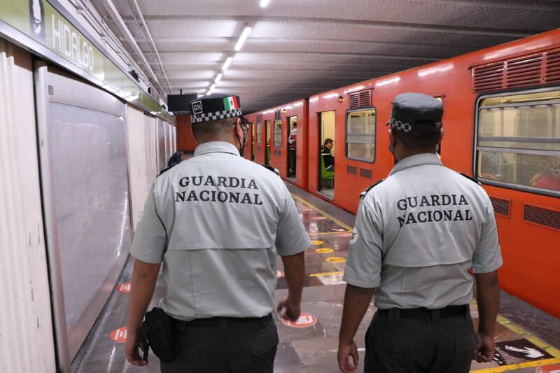 Presencia de la Guardia Nacional en el Metro de la Ciudad de México. Foto: Nicolás Corte / Publimetro