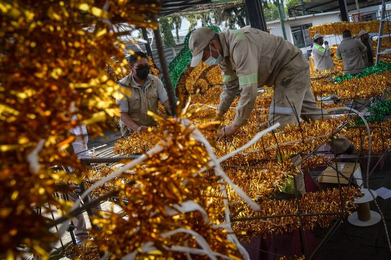 Alumbrado fiestas patrias en la Ciudad de México