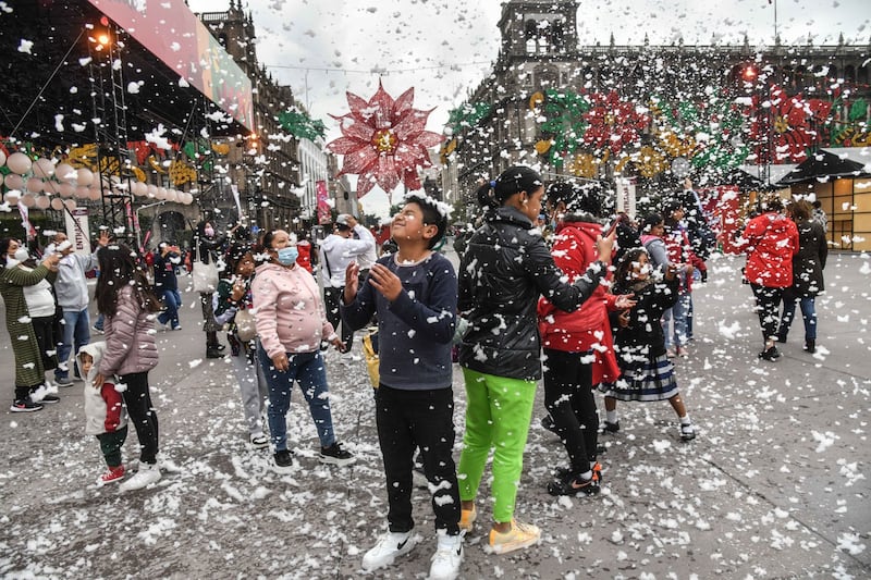 Nieve en el Zócalo