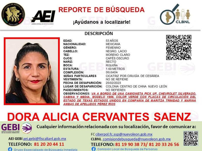 Dora Alicia Cervantes Sáenz.