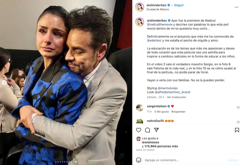 Aislinn Derbez rompe en llanto tras ver 'Radical' de Eugenio Derbez