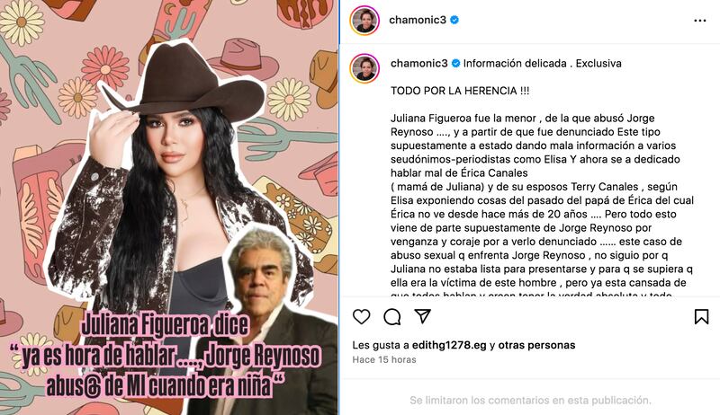 Hija de Joan Sebastian acusa al actor Jorge Reynoso de presunto abuso