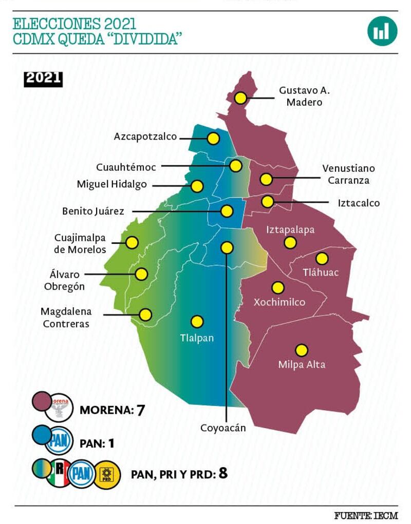 División de alcaldías en la CDMX.