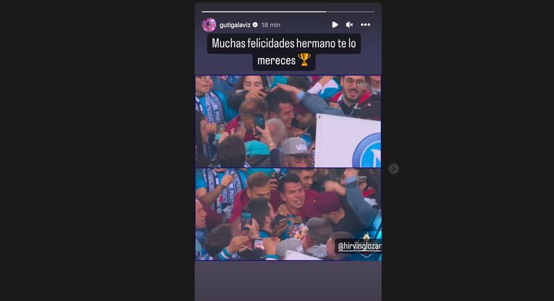 Erick Gutiérrez felicitó a Hirving Lozano.