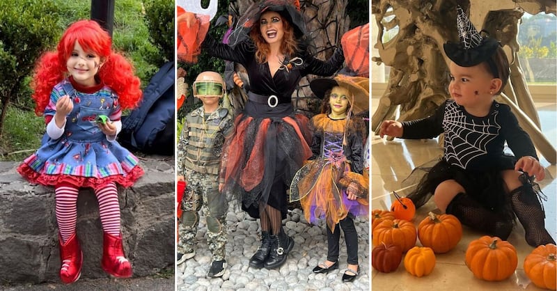 Bella Seely, Elizabeth Álvarez y sus gemelos, y Ximena Valladares con sus disfraces de Halloween 2022