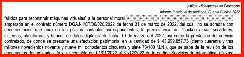 En la auditoría se señaló que la SEPH no presentó información que acreditara el ciberataque.