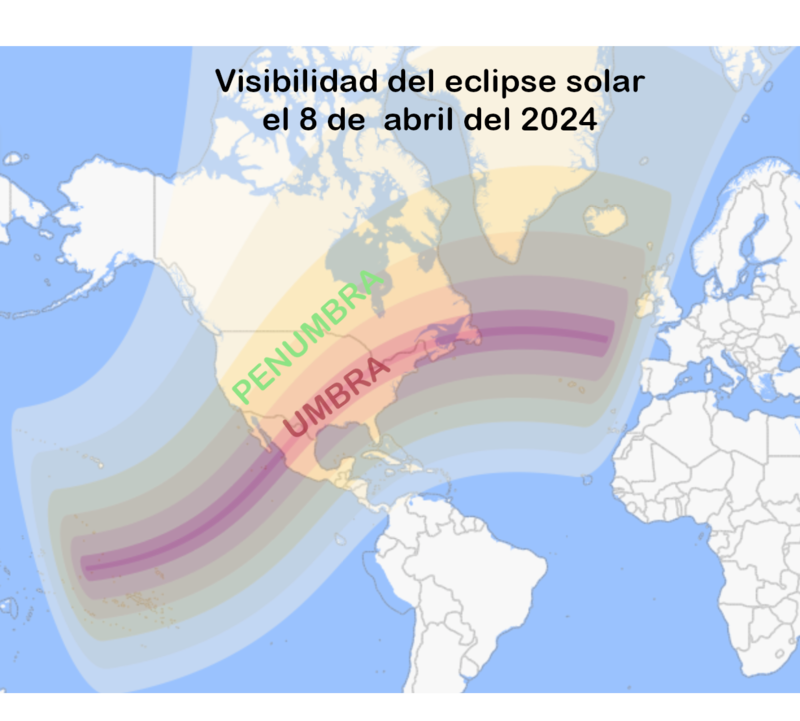 Visibilidad del Eclipse de Sol 2024