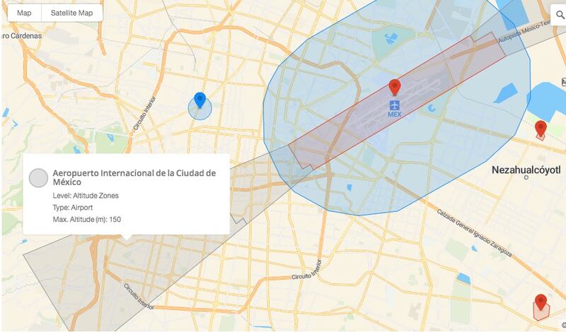 Zonas con restricciones de vuelo en la CDMX.