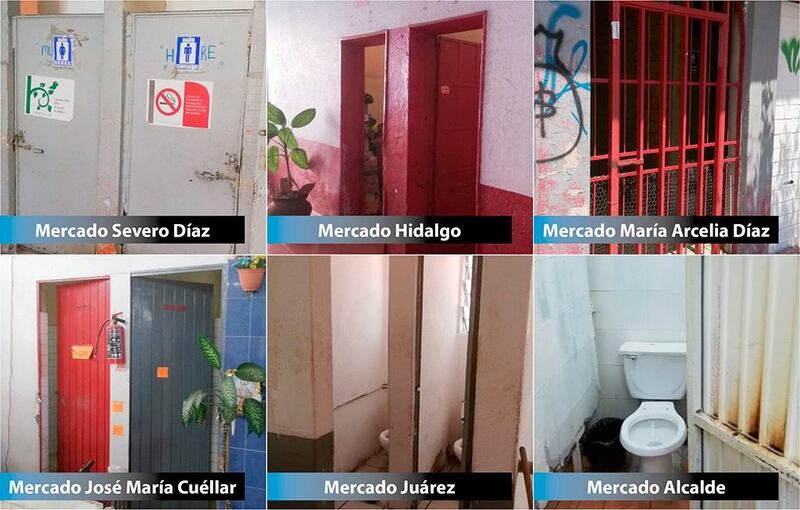 Sanitarios que la empresa decidió regresar al municipio, señalando que resultaban incosteables en su mantenimiento.