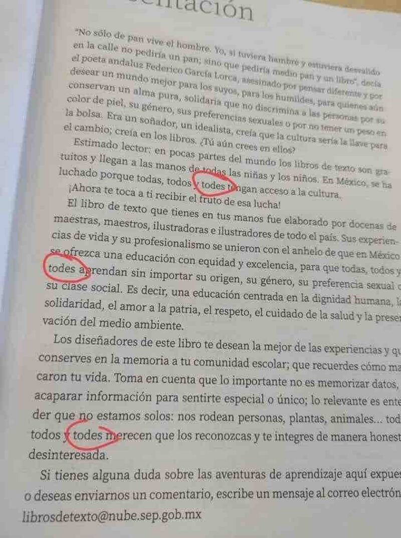 Algunas personas revisaron los materiales y notaron el lenguaje inclusivo. (Especial)