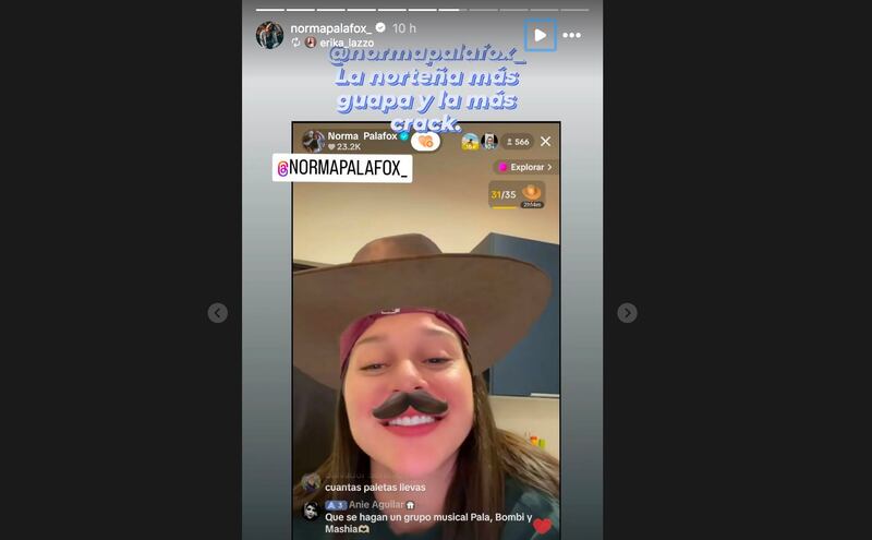 Norma Palafox sorprendió a sus seguidores al lucir con bigote y sombrero.