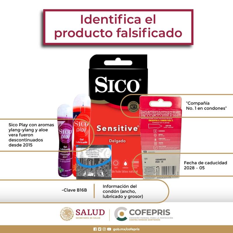 Cofepris detecta venta de condones y lubricantes falsificados