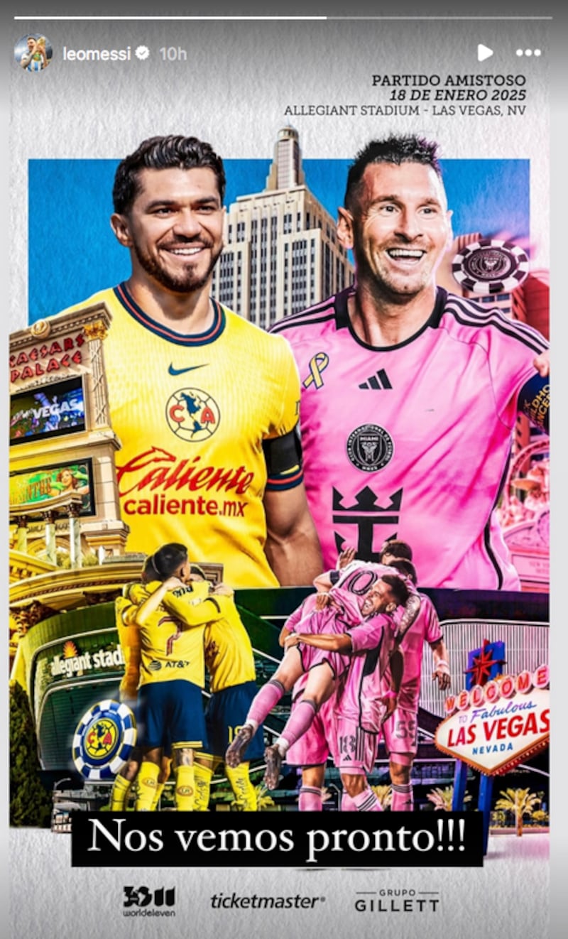 Inter de Miami enfrentará al América en Las Vegas Nevada